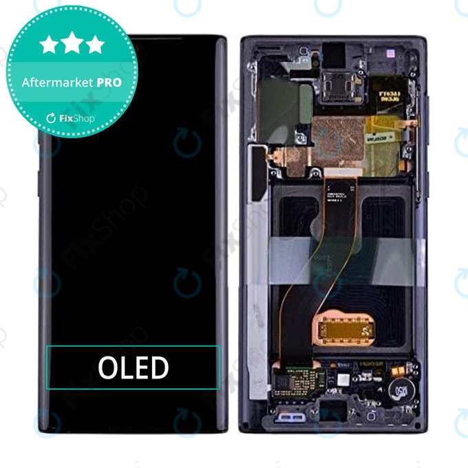 Schermo OLED per Samsung Note 10, Black, Vetro touch con cornice