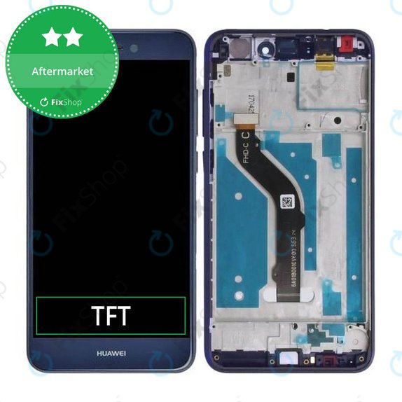 Schermo per Huawei P9 Lite (2017), Honor 8 Lite, Blue, Vetro touch con cornice