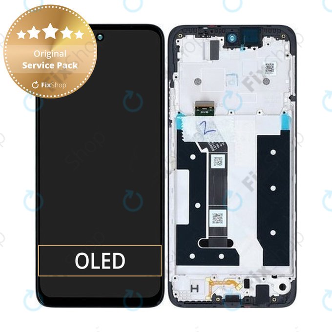 Schermo per Motorola Moto G35 5G, Black, Vetro touch con cornice, 5D68C28856, Genuine Service Pack