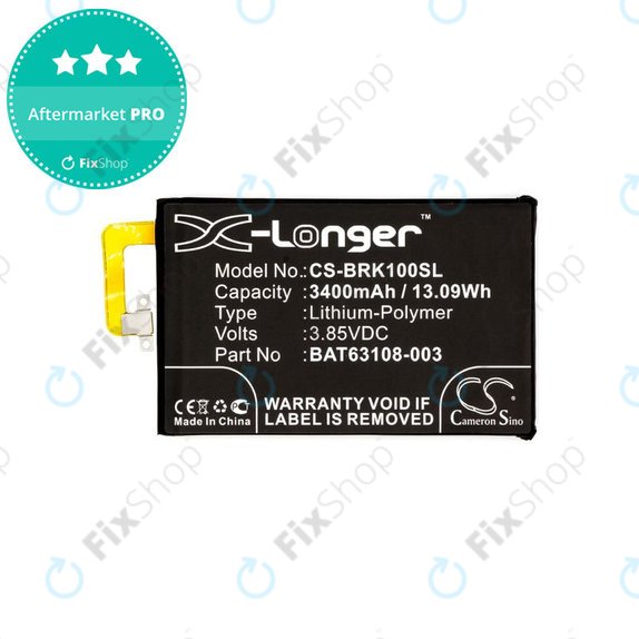 Batteria per Blackberry Keyone, BAT63108-003, Li-Pol, 3.85V, 3400mAh, HQ
