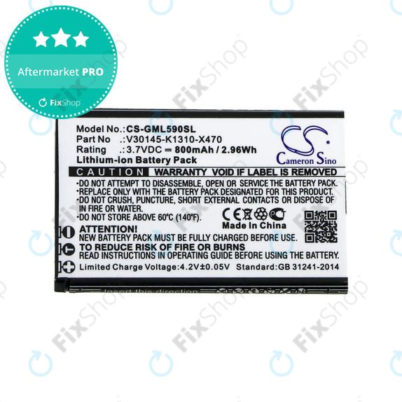 Batteria per Saiet Lumina, Ready, Single, Brondi Amico Favoloso, Gigaset GI390, 590, V30145-K1310-X470, Li-Ion, 3.7V, 800mAh, HQ