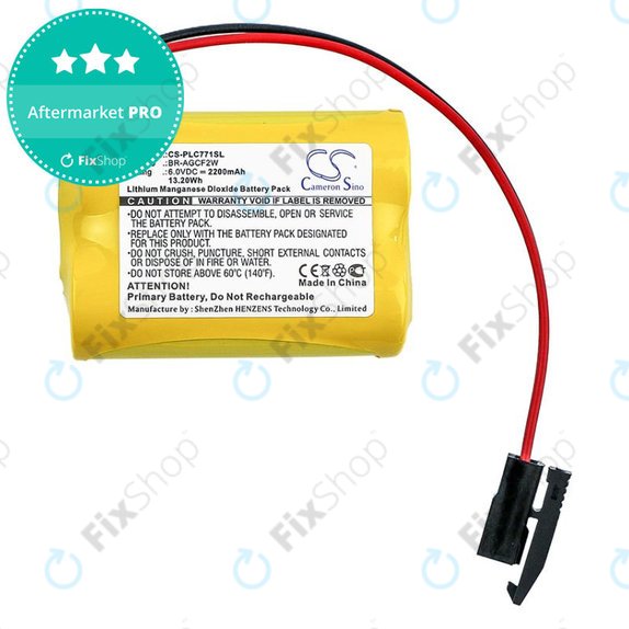 Batteria per GE A06b-6093-K001, Li-MnO2, BR-AGCF2W, 2200mAh, 6V, HQ