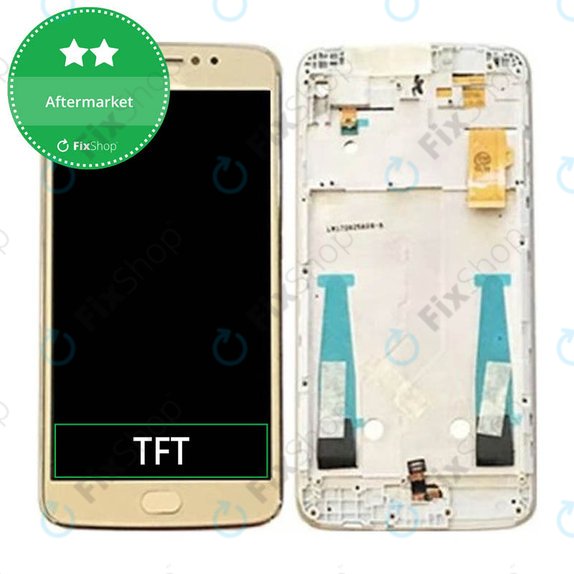 Schermo per Motorola Moto E4 Plus XT1771, Gold, Vetro touch con cornice