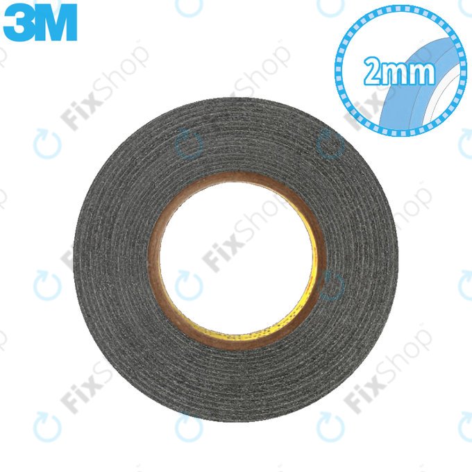 Nastro biadesivo 3M, 2mm x 50m, Black