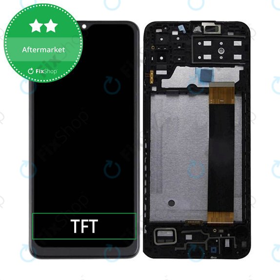 Schermo per Samsung M13 M135F, Black, Vetro touch con cornice