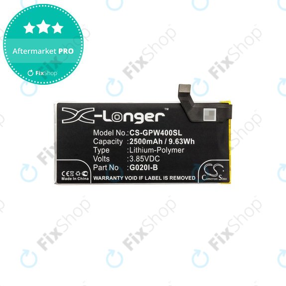 Batteria per Google Pixel 4, 2500mAh, Li-Pol, 3.85 V, G020I-B, HQ