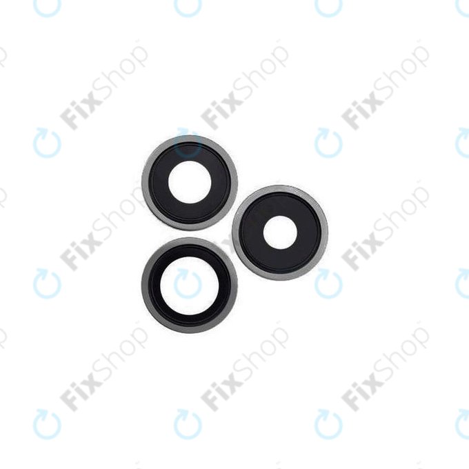 Lente fotocamera posteriore con frame 3 pz per iPhone 14 Pro, 14 Pro Max, Space Black