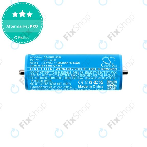 Batteria per Braun Silk-épil 5, Silk-épil 7, Silk-épil 9, UR18500L, Li-Ion, 1900mAh, 3.6V, HQ