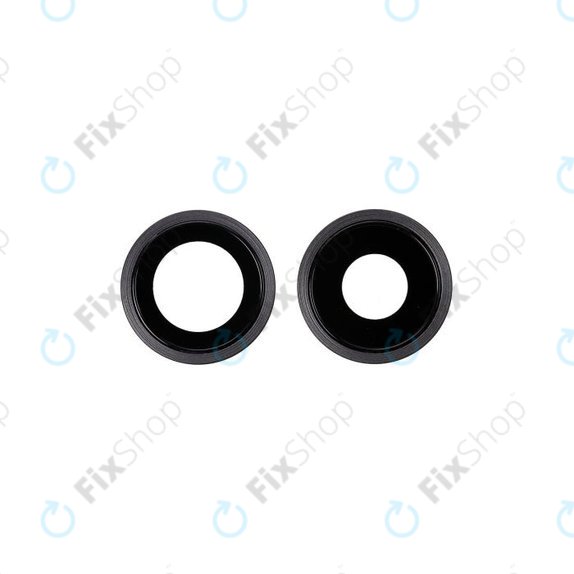 Set lente fotocamera posteriore con frame 2 pz per iPhone 11, Black