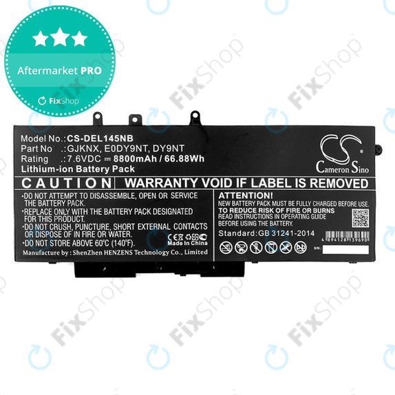 Batteria per Dell Latitude 14 5490, Latitude 14 5491, 00JWGP, Li-Ion, 8800mAh, 7.6V, HQ