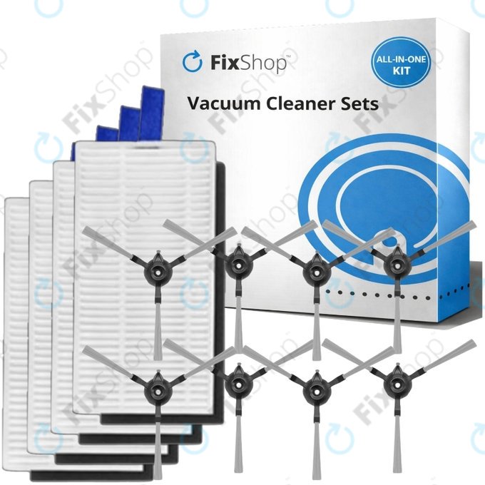Set di ricambi per Xiaomi Robot Vacuum E5 (4x filtro, 8x spazzola laterale)