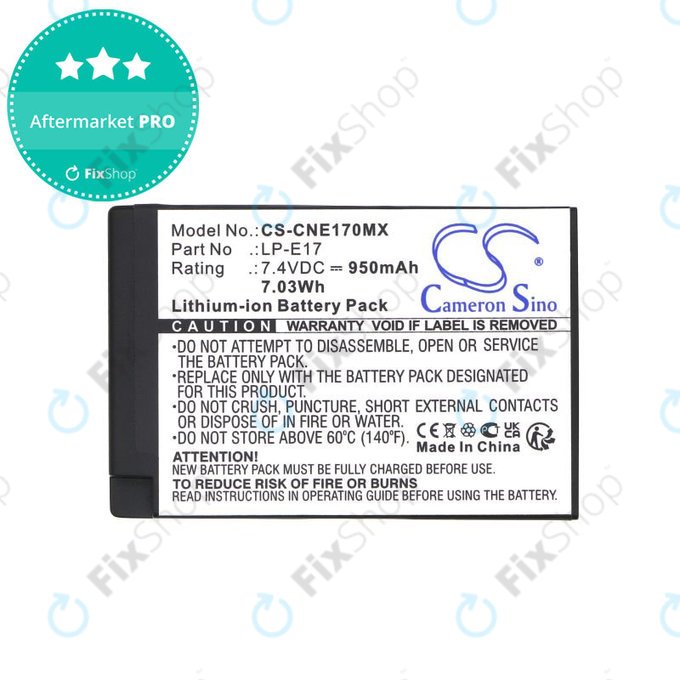Batteria per Canon EOS, LP-E17, Li-Ion, 950mAh, 7.4V, HQ