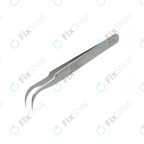 Pinzetta metallica professionale con punta curva 120 mm, Vetus ST-15