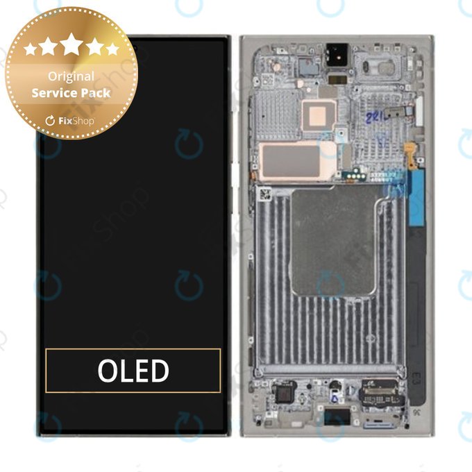 Schermo per Samsung S24 Ultra S928B, Titanium Gray, Vetro touch con cornice, GH82-33396A, Genuine Service Pack