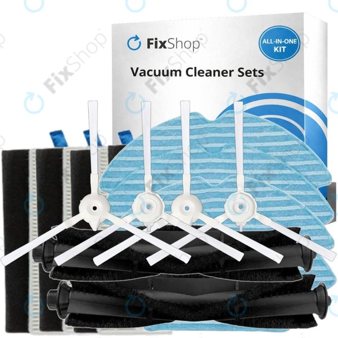Set di ricambi per Rowenta X-Plorer S75 (2x spazzola principale, 4x filtro, 4x spazzola laterale, 4x panno mop)