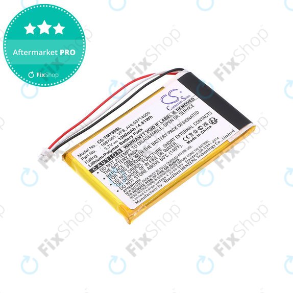 Batteria per TomTom Go 530 Live, 630T, 720, 730T, 930T, 1697461, Li-Polymer, 1300mAh, 3.7V, HQ