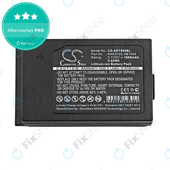 Batteria per Akerstroms Mercury 8B, Jupiter, Era 150J, RAK3720, Li-Ion, 1600mAh, 3.7V, HQ