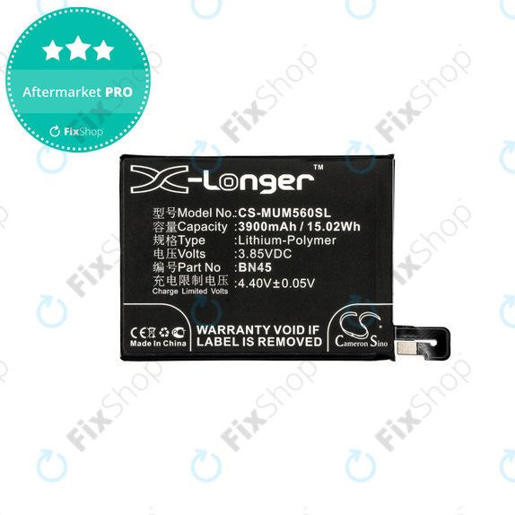Batteria per Xiaomi Redmi Note 5, Redmi Note 5 Pro, 3900mAh, Li-Pol, 3.85 V, BN45, HQ