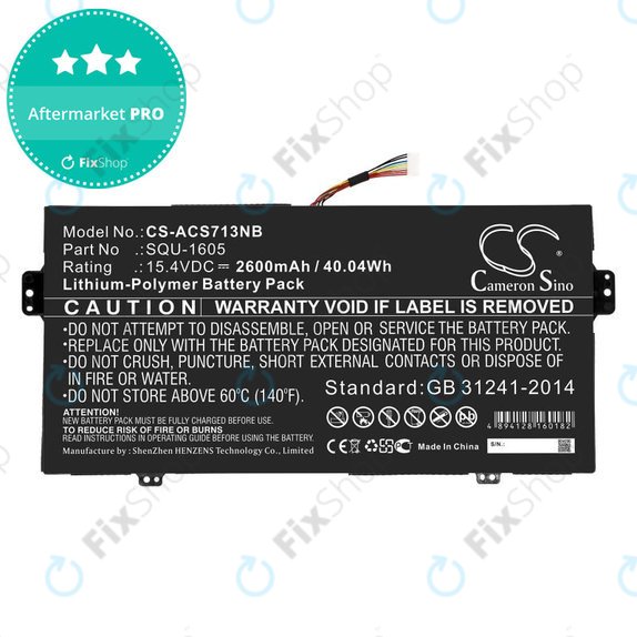 Batteria per Acer SF713-51, SQU-1605, Li-Pol, 2600mAh, 15.4V, HQ