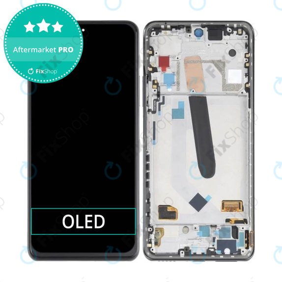 Schermo OLED per Xiaomi Poco F3, Night Black, Vetro touch con cornice