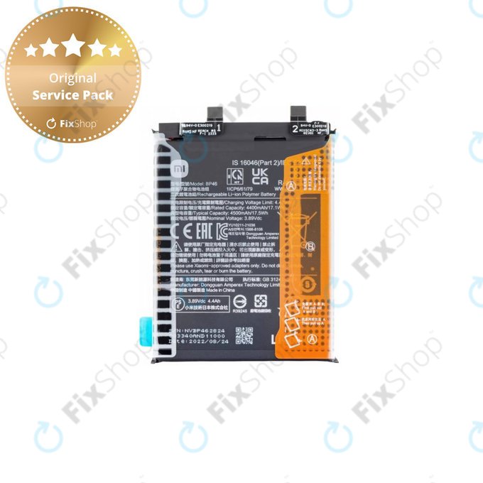 Batteria per Xiaomi 12, 12X, BP46, 460200009C1G, 4500mAh, Genuine Service Pack