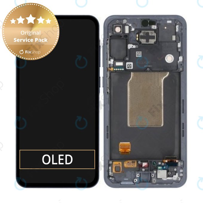 Schermo per Samsung A55 A556B, Awesome Navy, Vetro touch con cornice, GH82-34305A, Genuine Service Pack