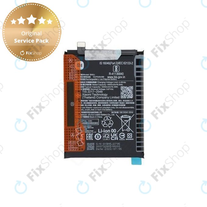 Batteria per Xiaomi Poco X5, BN5J, 46020000F41Y, 5000mAh, Genuine Service Pack