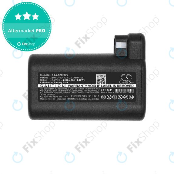 Batteria per AEG RX-seriess, Electrolux E, P-seriess, S91-0400410-SU2, OSBP72LI, OSBP72LI25, Li-Ion, 2000mAh, 7.2V, HQ