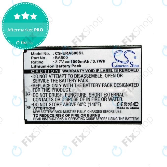 Batteria per Sony Ericsson Kumquat, ST25, ST25i, Xperia U, BA600, Li-Ion, 3.7V, 1000mAh, HQ