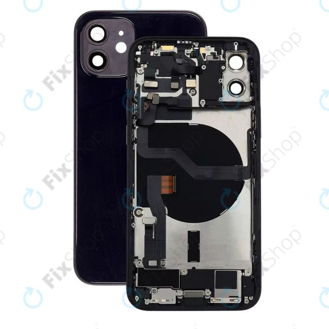 Scocca posteriore con piccoli componenti per iPhone 12, Black