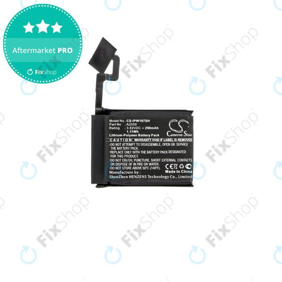 Batteria per Apple Watch 4 44 mm, 290mAh, Li-Pol, 3.82 V, A2059, HQ