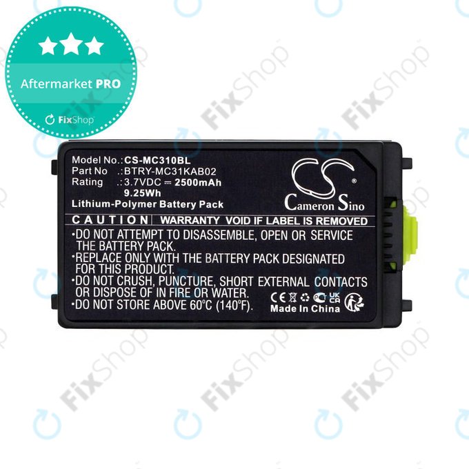 Batteria per Symbol, Zebra MC3100, MC3190, BTRY-MC31KAB02, Li-Pol, 2500mAh, 3.7V, HQ