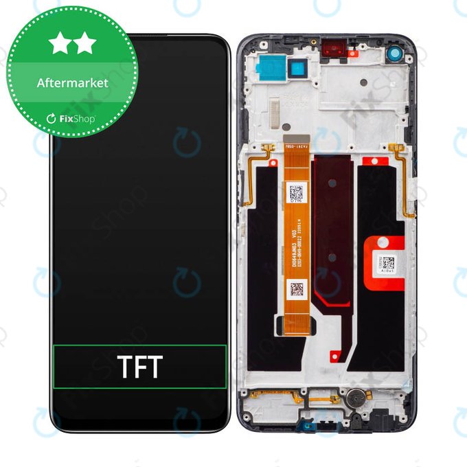 Schermo per Oppo A54 5G, A74 5G, Fluid Black, Vetro touch con cornice
