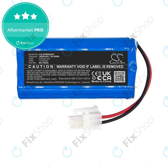 Batteria per Ecovacs Deebot M82, Tesla RoboStar T50 T60 T80 Pro BL7402A, Li-Ion, 2600mAh, 14.8V, HQ