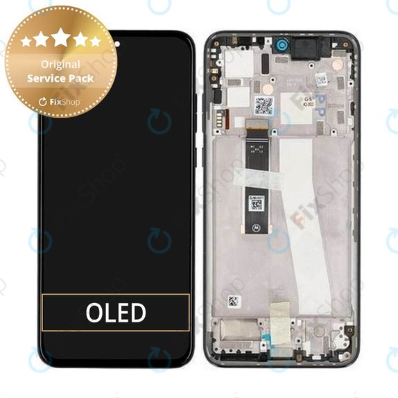 Schermo per Motorola Edge 30 Neo XT2245, Black Onyx, Vetro touch con cornice, 5D68C21403, Genuine Service Pack