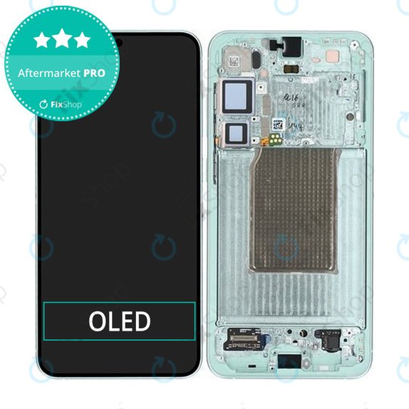 Schermo OLED per Samsung S25 Plus, Mint, Vetro touch con cornice