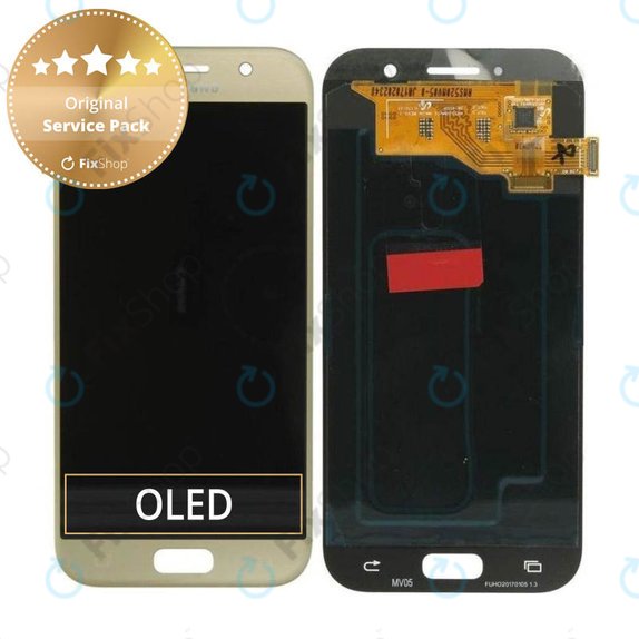 Schermo per Samsung A5 A520F (2017), Gold Sand, Vetro touch senza cornice, GH97-19733B, GH97-20135B, Genuine Service Pack