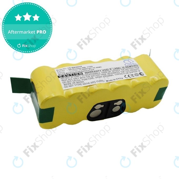Batteria per iRobot Roomba 500, 600, 700, 800, 900-seriess, R3, Scooba 450, Vileda 137173, 11702, GD-Roomba-500, VAC-500NMH-33, Ni-MH, 4000mAh, 14.4V, HQ