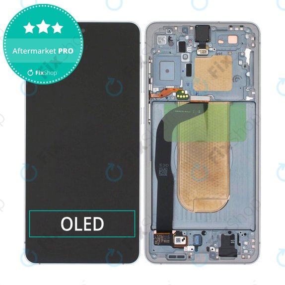 Schermo OLED per Samsung S25 Edge, Titanium Silver, Vetro touch con cornice