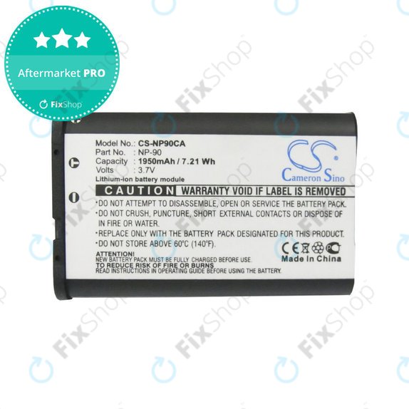Batteria per Casio Exilim EX-H10, EX-FH100, EX-H15, EX-Z2000, EX-H20G, NP-90, Li-Ion, 1950mAh, 3.7V, HQ