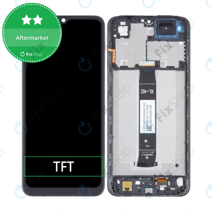 Schermo per Xiaomi Redmi A2, Onyx Black, Vetro touch con cornice