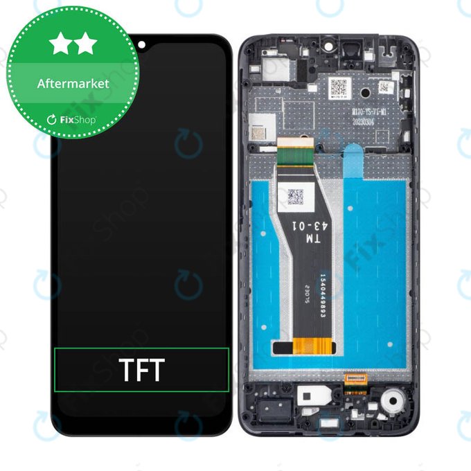 Schermo per Motorola Moto E13, Cosmic Black, Vetro touch con cornice