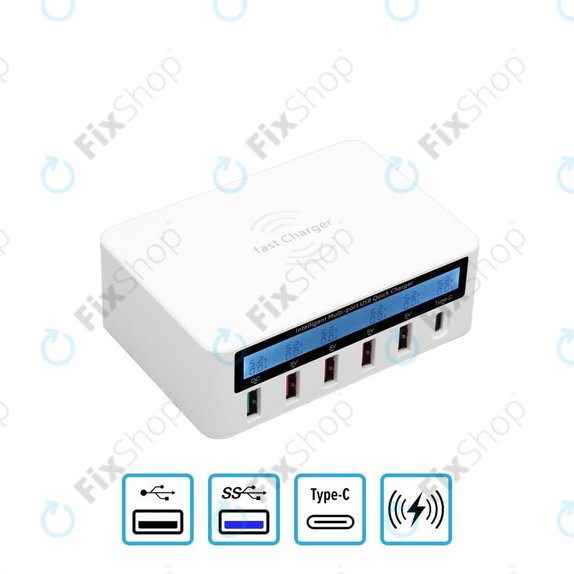 Stazione di ricarica di servizio USB con USB 3.0 e USB-C, WLX-818F