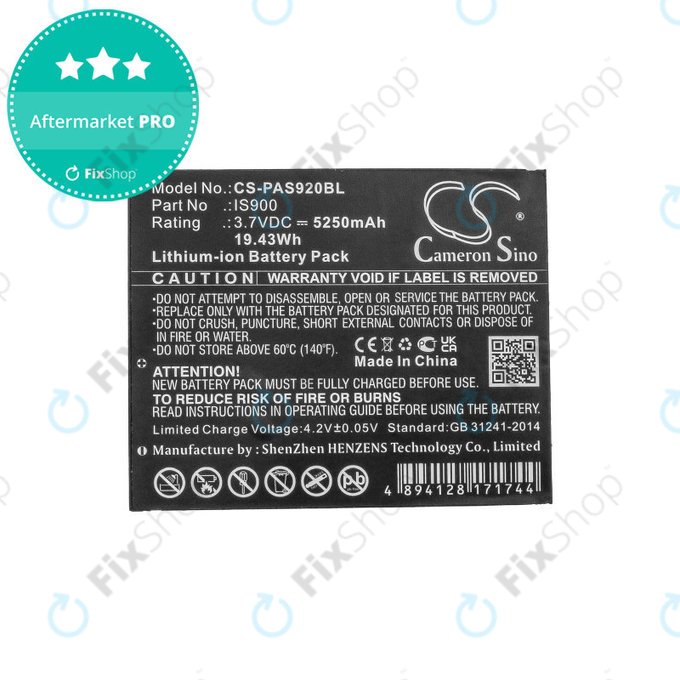 Batteria per Pax A920, A920c, IS900, Li-Ion, 5250mAh, 3.7V, HQ