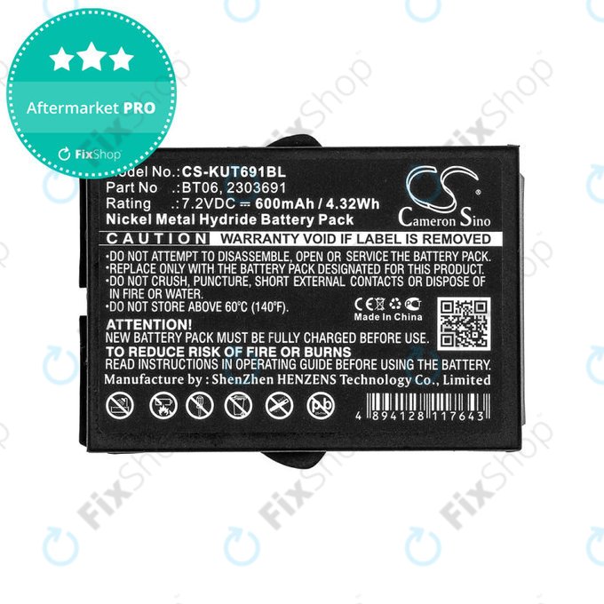 Batteria per Ikusi TM60, 61, 62, BT06, Ni-MH, 600mAh, 7.2V, HQ