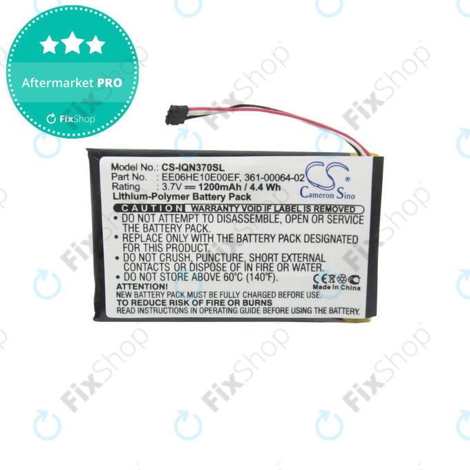 Batteria per Garmin Nüvi 3700, 3760, 3760T, 3790, 3790T, 361-00046-02, 361-00064-02, EE06HE10E00EF, 1200mAh, HQ