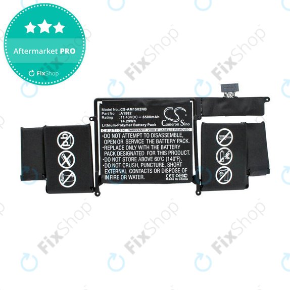 Batteria A1582 per MacBook Pro 13" A1502 (Early 2015), 6500mAh, HQ
