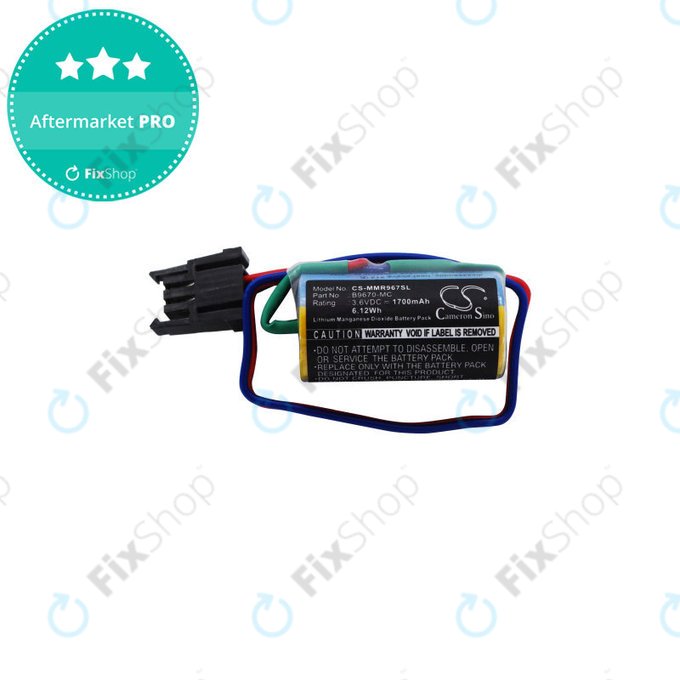 Batteria per Mitsubishi Robot Control PLC, A RH, MR, Li-MnO2, B9670-MC, 1700mAh, 3.6V, HQ