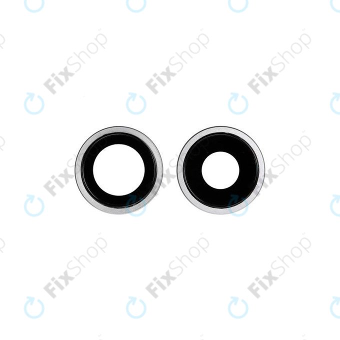 Set lente fotocamera posteriore con frame 2 pz per iPhone 11, White