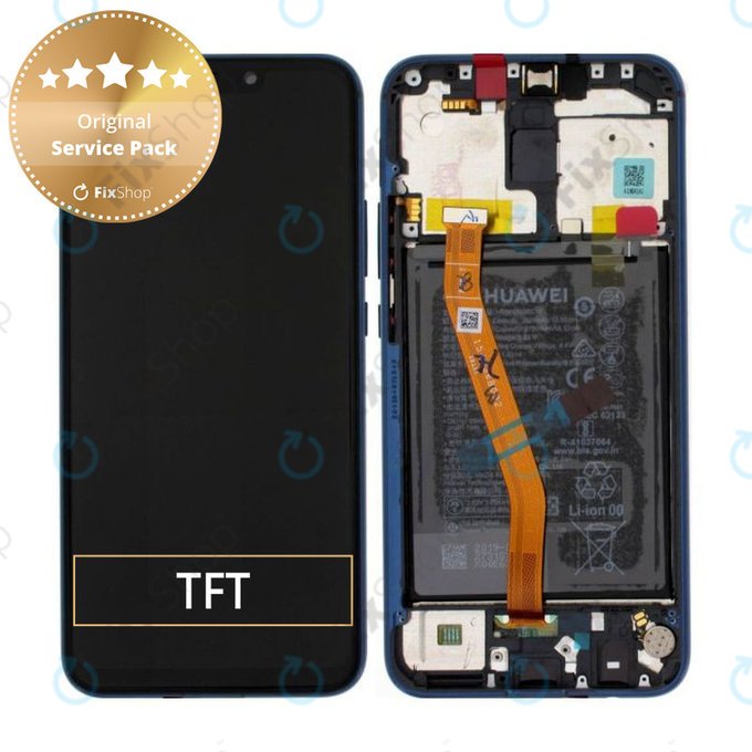 Schermo per Huawei Mate 20 Lite, Vetro touch con cornice, batteria, Sapphire Blue, 02352DKM, 02352GTT, Genuine Service Pack
